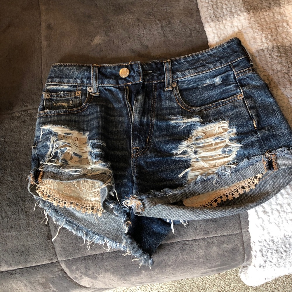 American Eagle ripped/lace shorts
